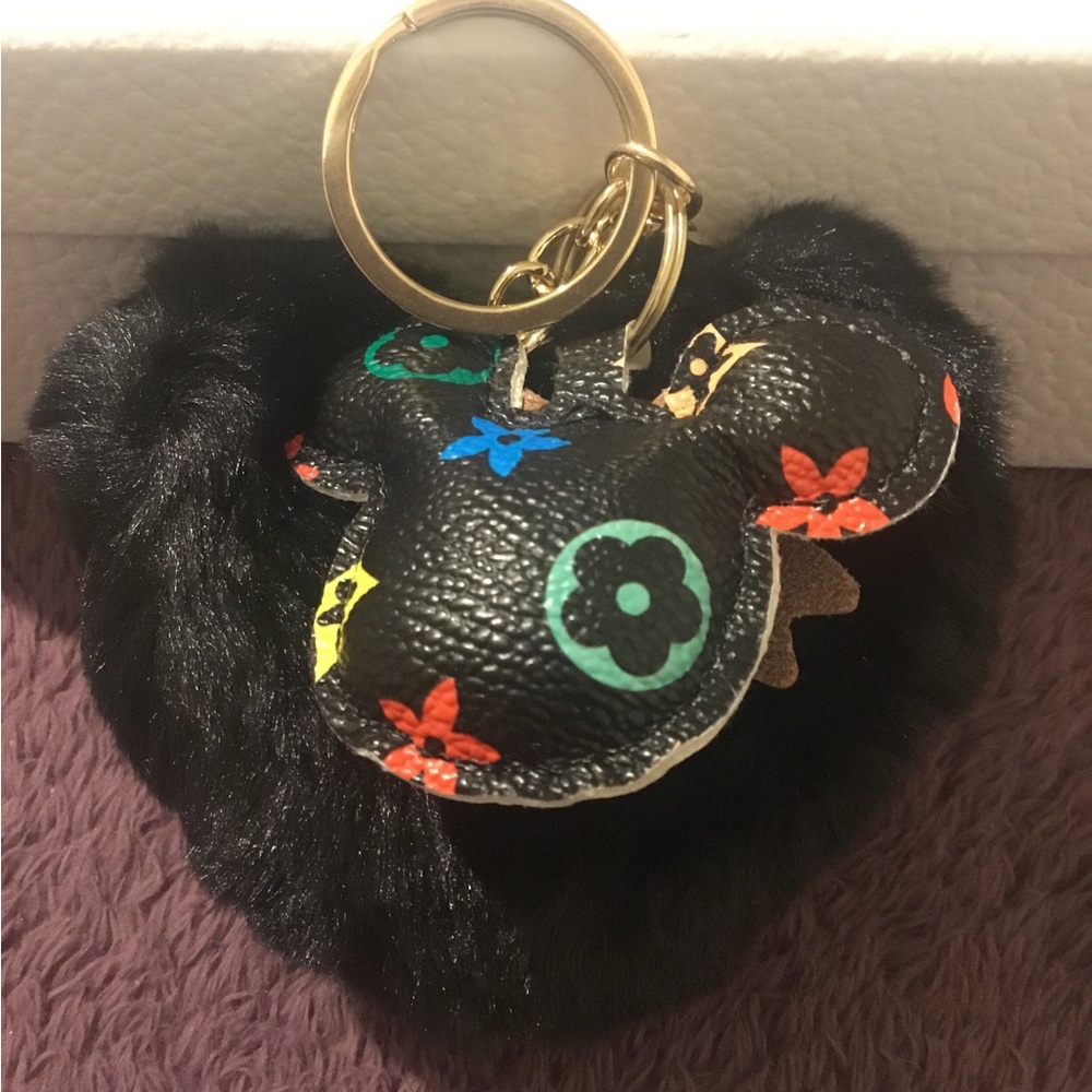 NEW Black Heart Adorable Keychain/ Bag Charm